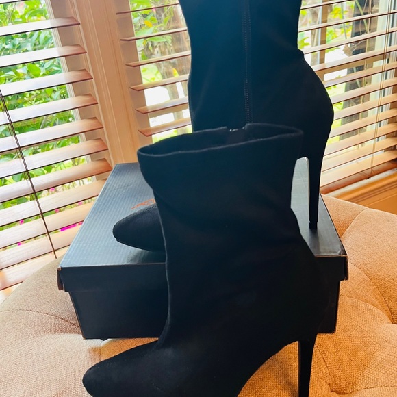 Anne Michelle Pointed Toe 4” Black Stilettos Women's High Heel Boots -Sz. 7 NWOT - Picture 7 of 10